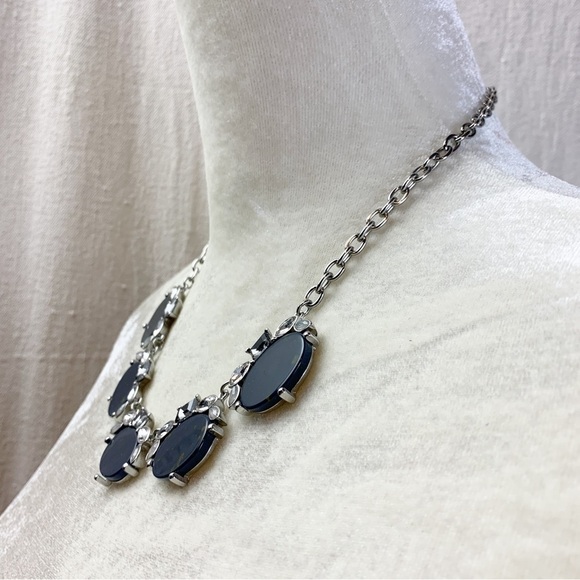 Lane Bryant Blue Statement necklace rhinestone clusters - Picture 2 of 6